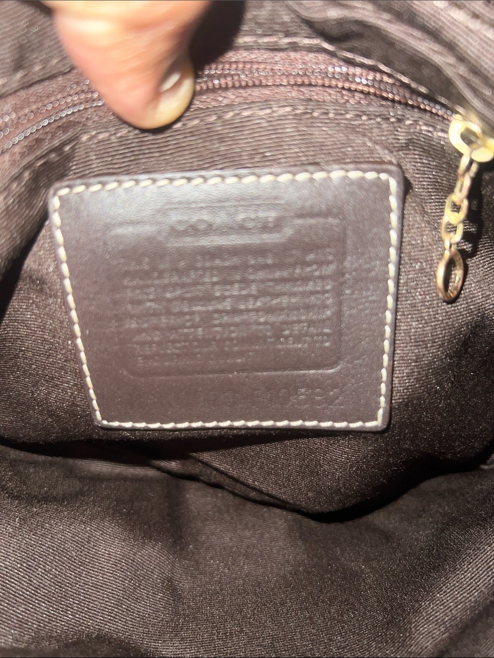 Coach Tan Suede Shoulder Bag with Gold Accents - Picture 5 of 5